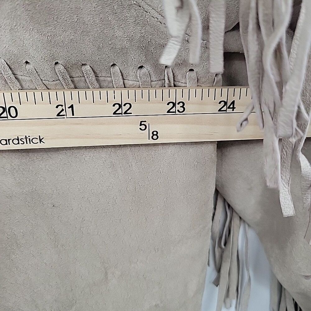 Genelli Mens Leather Fringe Jacket Size XXL Blonde Tan Coat Vintage - Picture 16 of 16